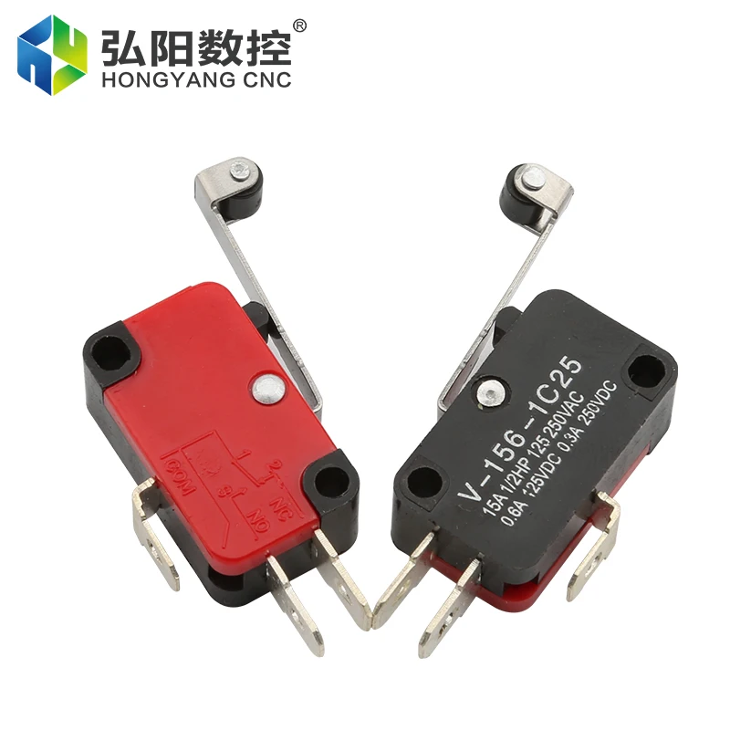 CNC Machine Tool Mechanical Micro-Motion Limit Switch Silver Contact Instantaneous Self-Reset Hinge Lever Roller Snap-Action 16A