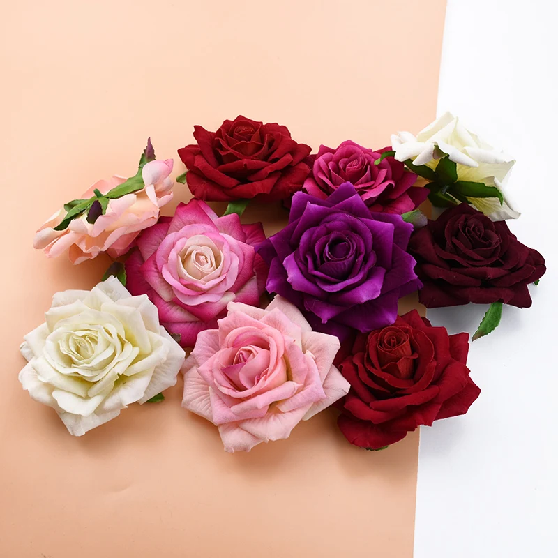 10 Stück 10 cm Rosen Kopf Hochzeit dekorative Pflanzen Wand Diy Weihnachtsdekorationen für Zuhause Braut Brosche künstliche Blumen günstig – Detail 5