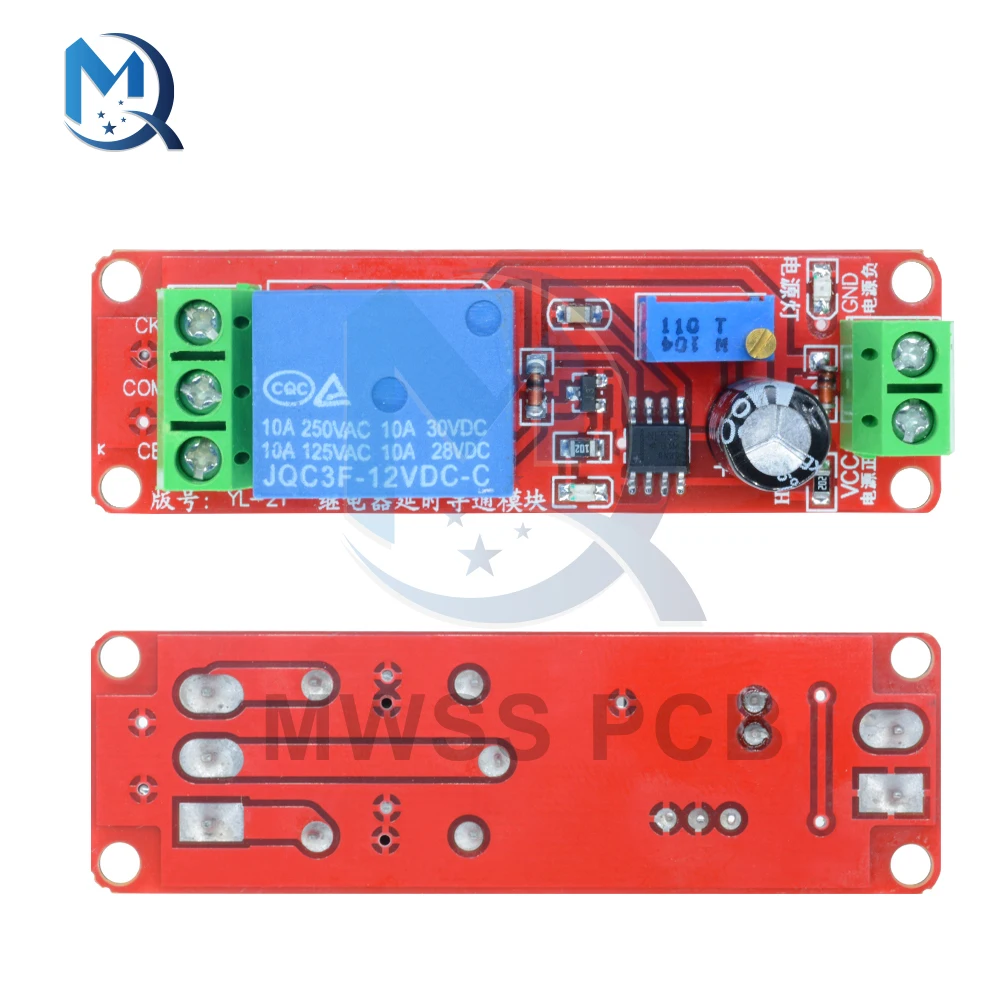 DC 12V Timer Delay Relay Module NE555 Chip Timing CPU Timer Switch Adjustable Disconnect Module NE555 Delay Relay