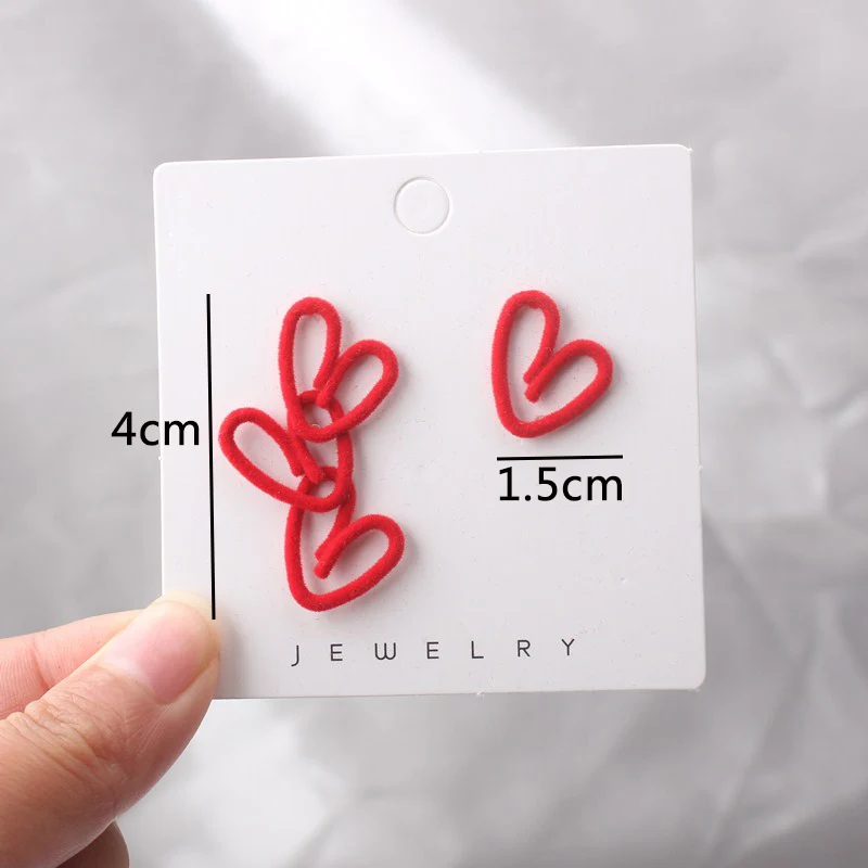 2023 neue Rote Hängende Ohrringe für Frauen Lange Blume Herz Anhänger Baumeln Ohrringe Unregelmäßige Geometrie Element Ohr Schmuck – Detail 24