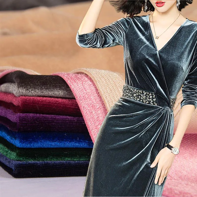 50*160CM 2 Side Elastic Velvet Fabric High Quality 144F Short Brushed Fabric For Stage Costumes And Toy Dolls 240g/ms - view 2