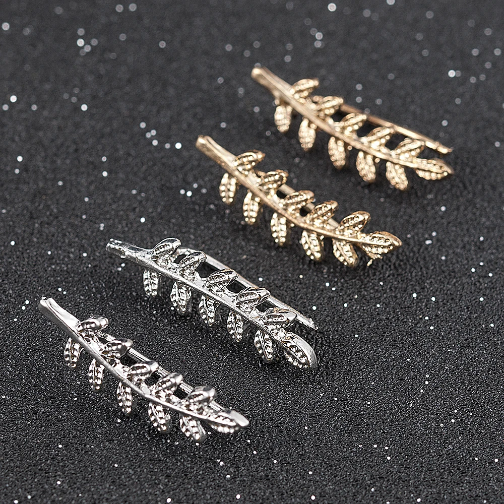 2023 NEW Vintage Exquisite Metal Golden Leaf Hook Earrings Stud Earrings for Women Ear Jewelry cute earrings korean earrings