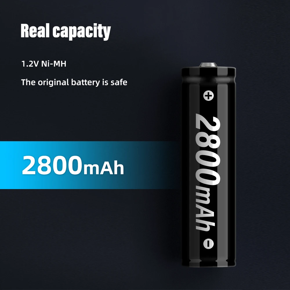Перезаряжаемая никель-металлогидридная батарейка AA 1,2 мАч, перезаряжаемая батарейка AA для пульта дистанционного управления, микрофона, пер...