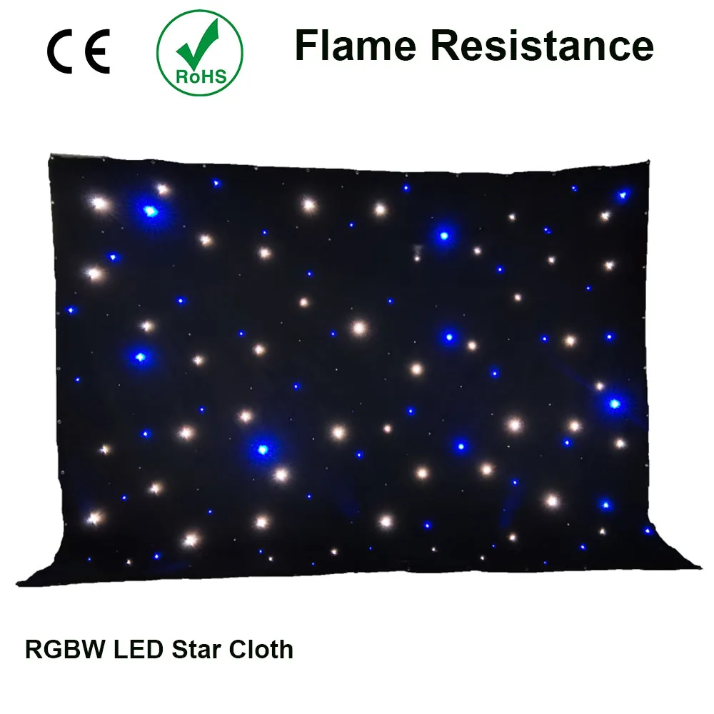 3x6Mtr DMX светодиодная система Starcloth, черная ткань RGBW светодиодная занавеска с системой контроллера