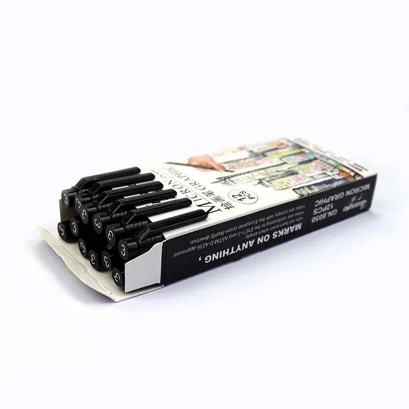 Guangna Drawing Micron Graphic Needle Pen Black Sketch Hook Line Pen 005 01 02 03 04 05 07 08 1.0 2.0 3.0 Brush Fine Lines 8050