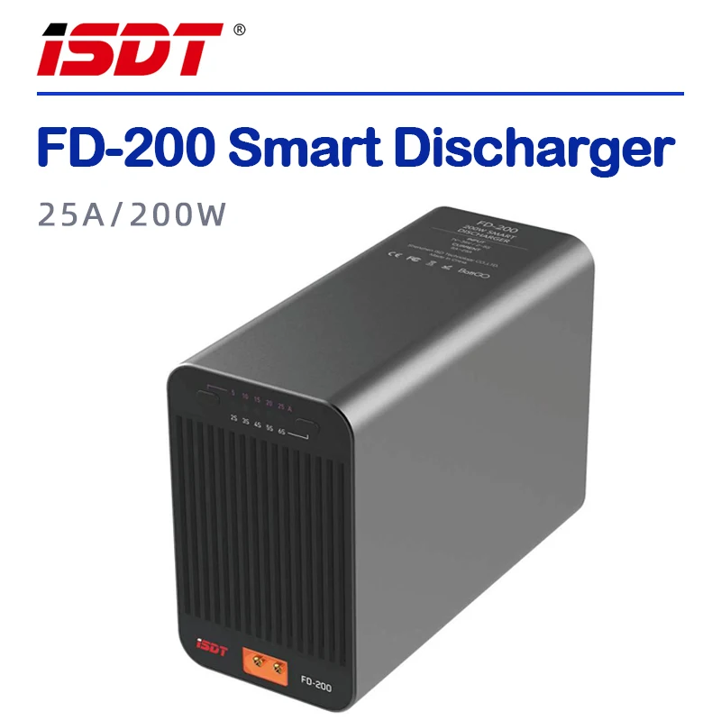 

ISDT FD-200 Smart Control Discharger 200W 25A Wireless APP Control Discharger Capacity 2-8S Lipo Battery Discharging