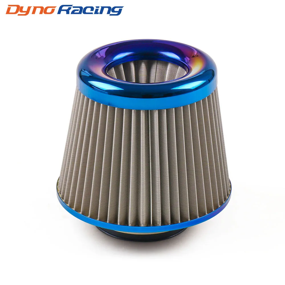 Universal Air Filter Stainless Steel Burnt Blue 3'' / 76mm Power Intake High Flow Cold Air Intake Filter Cleaner BX102086