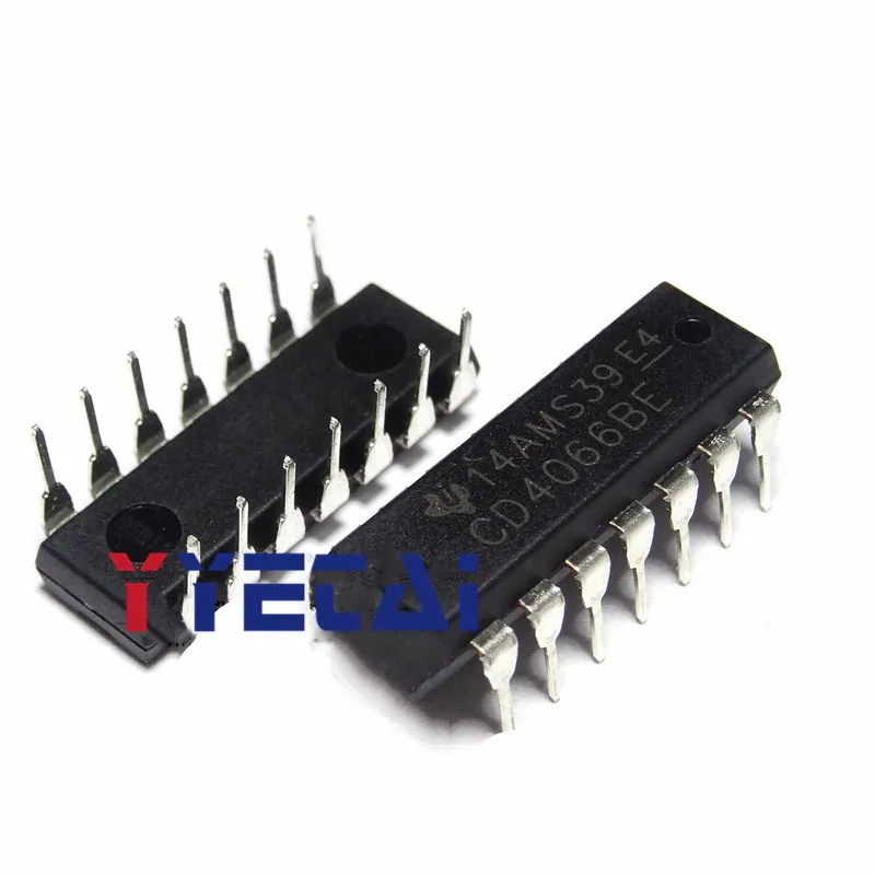 TAI 20PCS In-line CD4066 CD4066BE HEF4066 DIP-14 chip new four-way analog switch