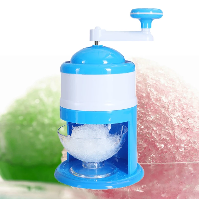 Manual Ice Crusher Chopper Shaved Ice Machine Portable Snow Cone Machine with Stainless Steel Blades for Home