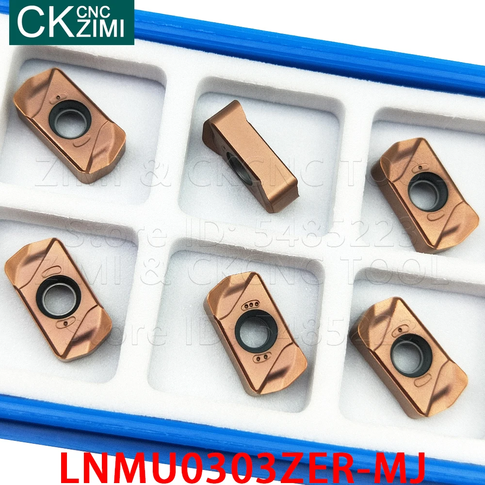 LNMU0303ZER-MJ de metal CNC LNMU 0303 ZER MJ, insertos de fresado de alimentación rápida, doble cara, 10P, para LNMU03