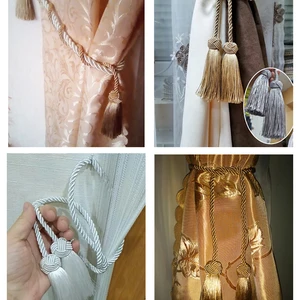 Püskül Perde Tieback, Tieback, Altın pencere Perdeleri, Dize Tutucu, Polyester, Aksesuarlar, Kablo, Karartma, 1 Adet 6 Büyük satış, perde kelepçesi, altın №2