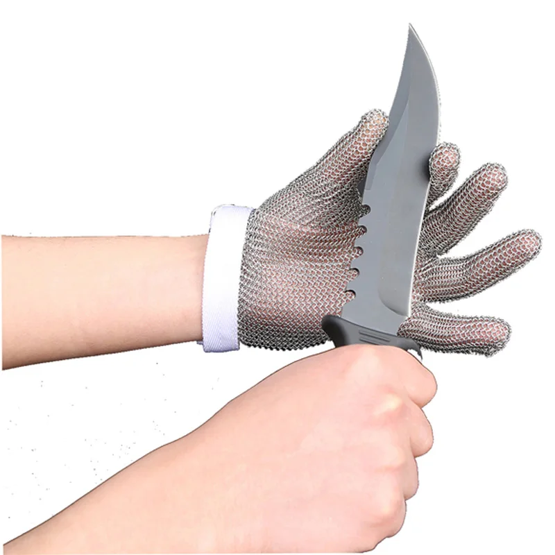 Butcher Gloves High Quality 100% Stainless Steel Ring 304 ANSI A5 Cut Resistant Protect Safety Mittens