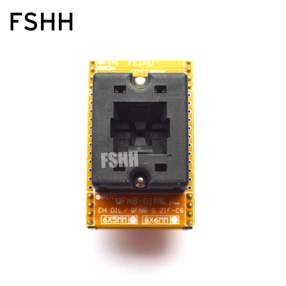 6mmx5mm QFN8-DIP8 어댑터 WSON8 DFN8 MLF8 테스트 소켓 1.27mm QFN8 오픈 탑 소켓 08LQ12TS16050-C