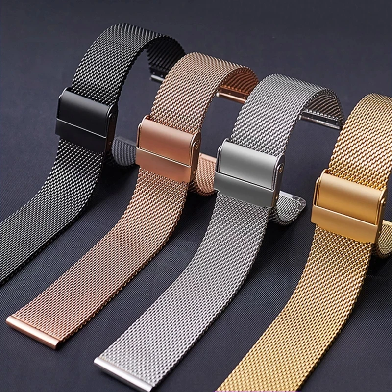 Quick Release Milanese Loop Watch Strap 10 12 14 16 18 20 22 MM For DW    Band Daniel Wellington 304 Stainless Steel Band Width