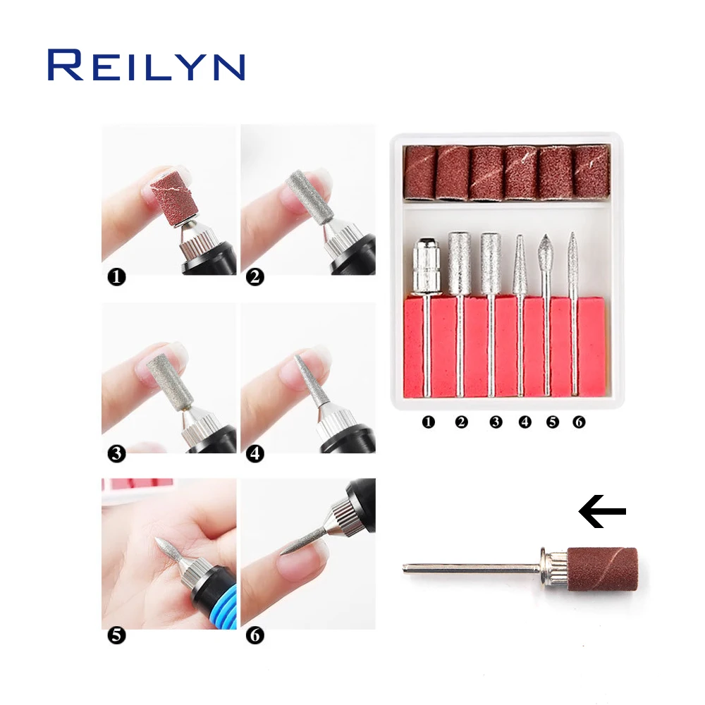 Móng Tay Đánh Bóng Bit ManicureTool Xay Bit Cho Móng Chân Làm Móng Tay Móng Tay Các Tập Tin Cắt Burr Đá Mài Bit 12 Cái/Bộ