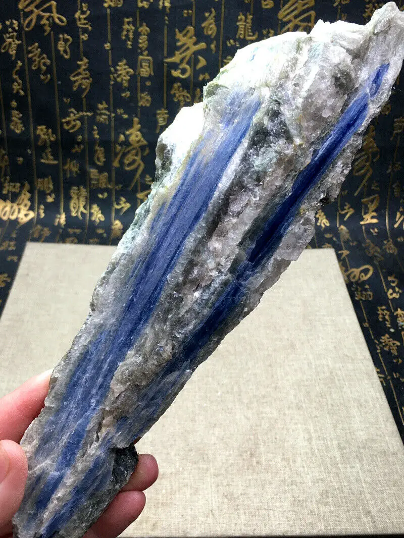 

650g Rare Blue Crystal Natural Kyanite with mica sheet stone Specimen Healing