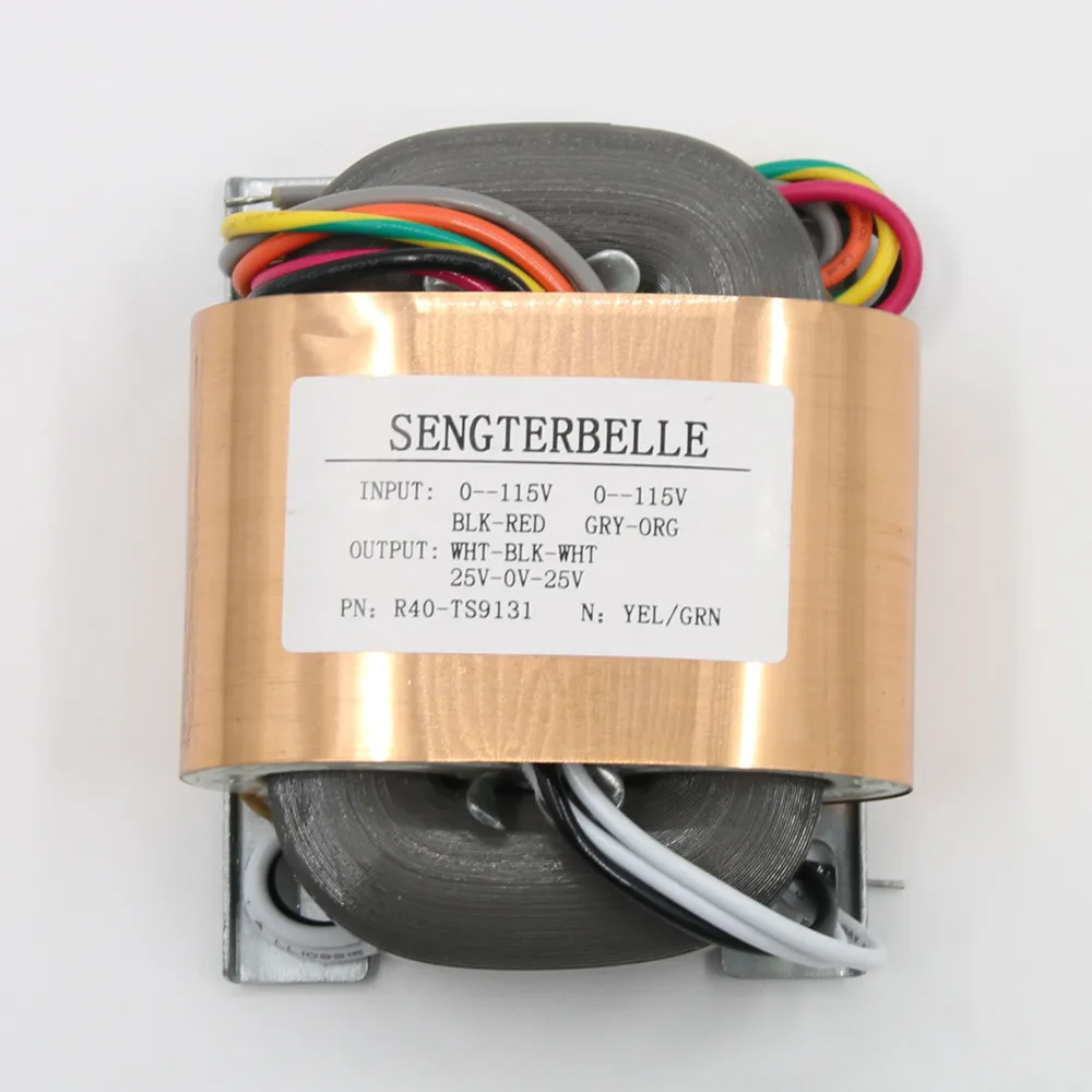 

R40-TS9131 50 Вт R-образный трансформатор из чистой меди 25 В-0-25 В Hi-Fi аудиодекодер/трансформатор мощности предусилителя