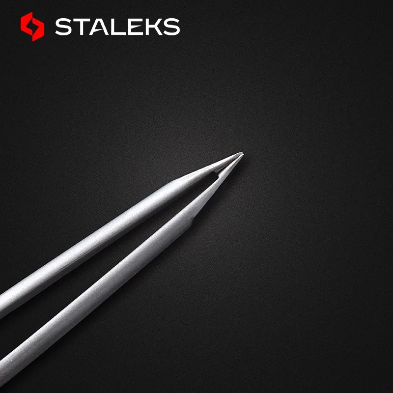 1pc STALEKS Stainless Steel TBC-10-3 Eyebrow Tweezers High Quality Hair Removal Tweezer Eyelash Extension Makeup Tool