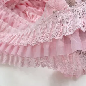 Heißer Verkauf von drei Schichten, die niedliche 3D -Chiffon -Spitzen -Stoff DIY -Kinderkleidung gepflückt haben 6 Hauptverkäufe Chiffon in Metro - №6 plissiert