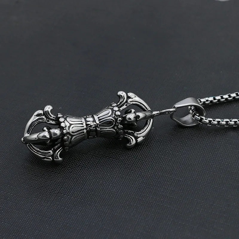 

1pcs Portable Retro Buddhist Pendant Necklace Self defense Stainless Steel Chain Outdoor EDC tools