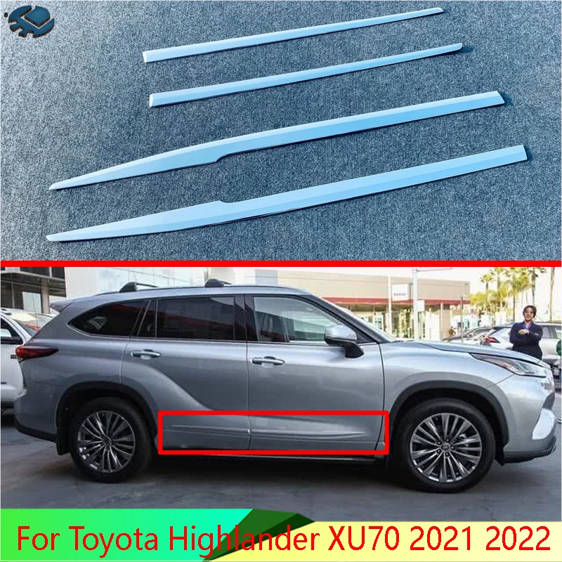 

For Toyota Highlander XU70 2021 2022 Car Accessories ABS Chrome Side Door Body Molding Moulding Trim