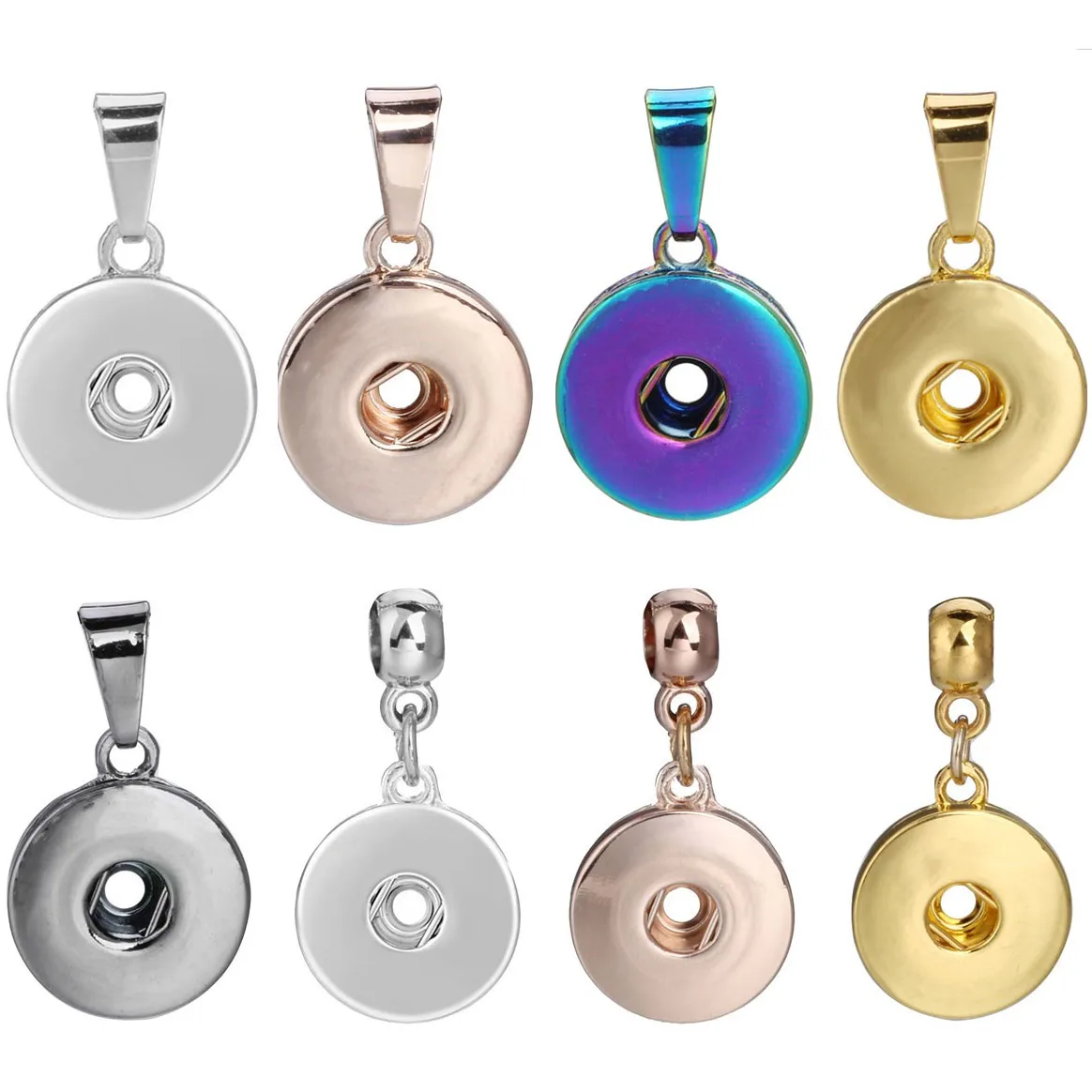 10pcs/lot Interchangeable Charm 18mm Snap Buttons Pendant For DIY Snap Necklace Jewelry Findings