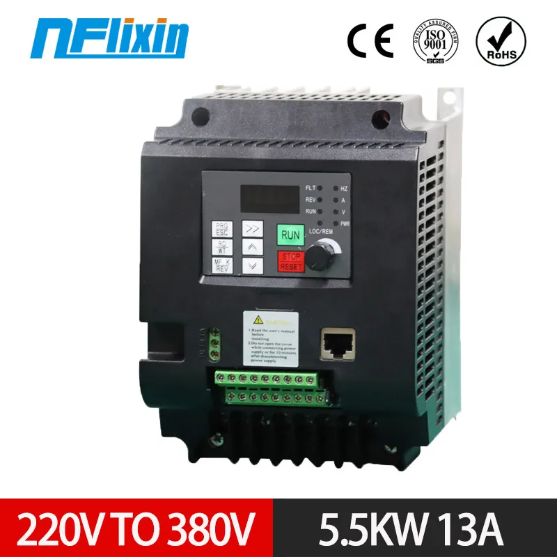 Local delivery in Spain VFD 5KW 220V to 380V Spindle Inverters NFLIXIN AC Drive frequency converter