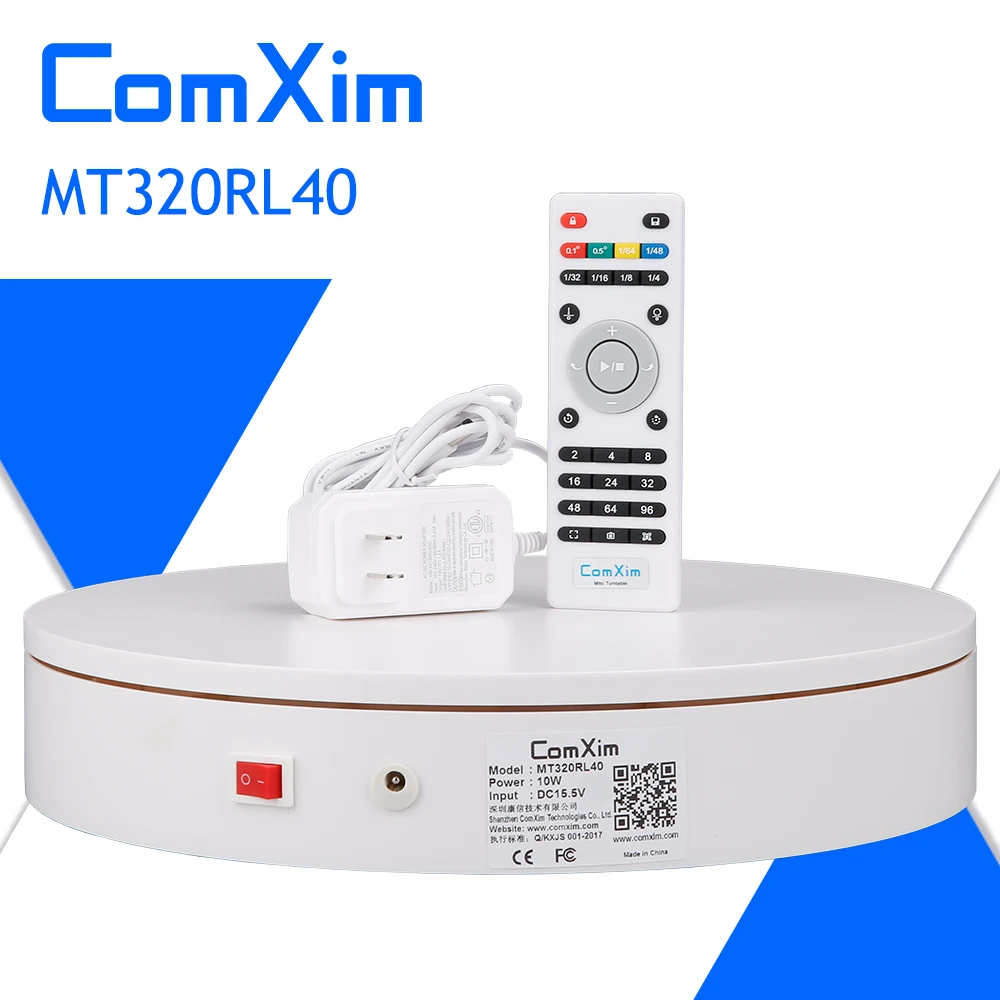 

32cm Remote Control Speed Direction 360 Degree Rotation Electric Rotating Turntable 3D Scanning Photography Display Stand ComXim