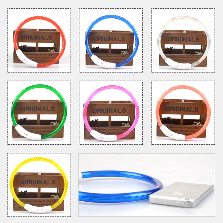 Pet Flashing Collar USB Rechargeable Glowing Necklace Safety Collar Light Up Collars for Night Walking Electric Dog Collar Neon
