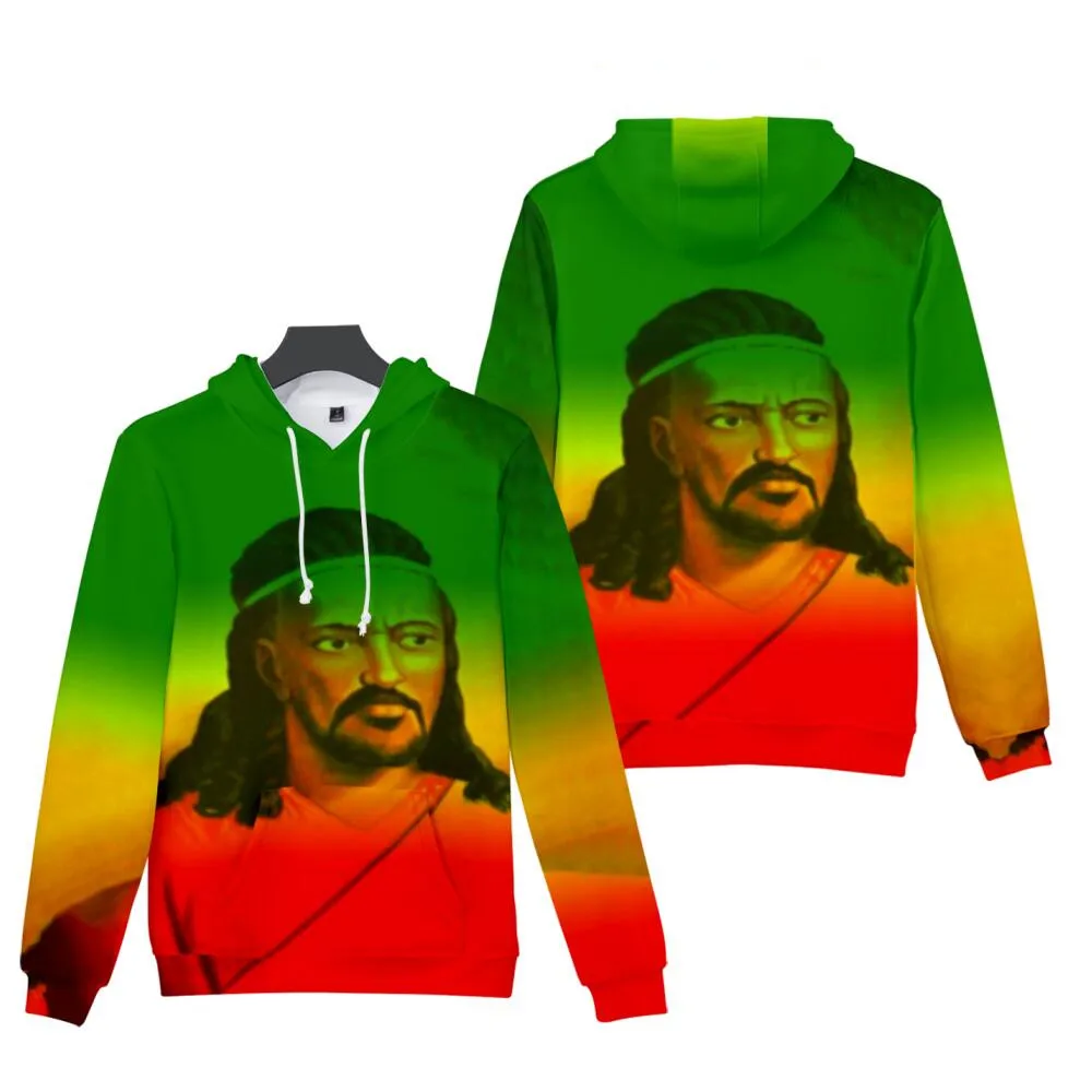 2021 MenelikⅡ Hoodie Unique Sweatshirt Fashion Clothes Men Womens Hoody New Harajuku Sweatshirts Cosplay Pullover