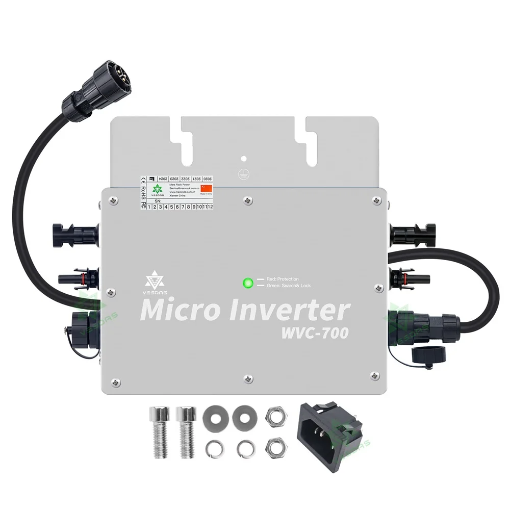 Microinverter Grid Tie Inverter 700W Waterproof Solar Micro Convertor MPPT Inversor 22-50VDC to 80-280VAC Auto Match for Solar