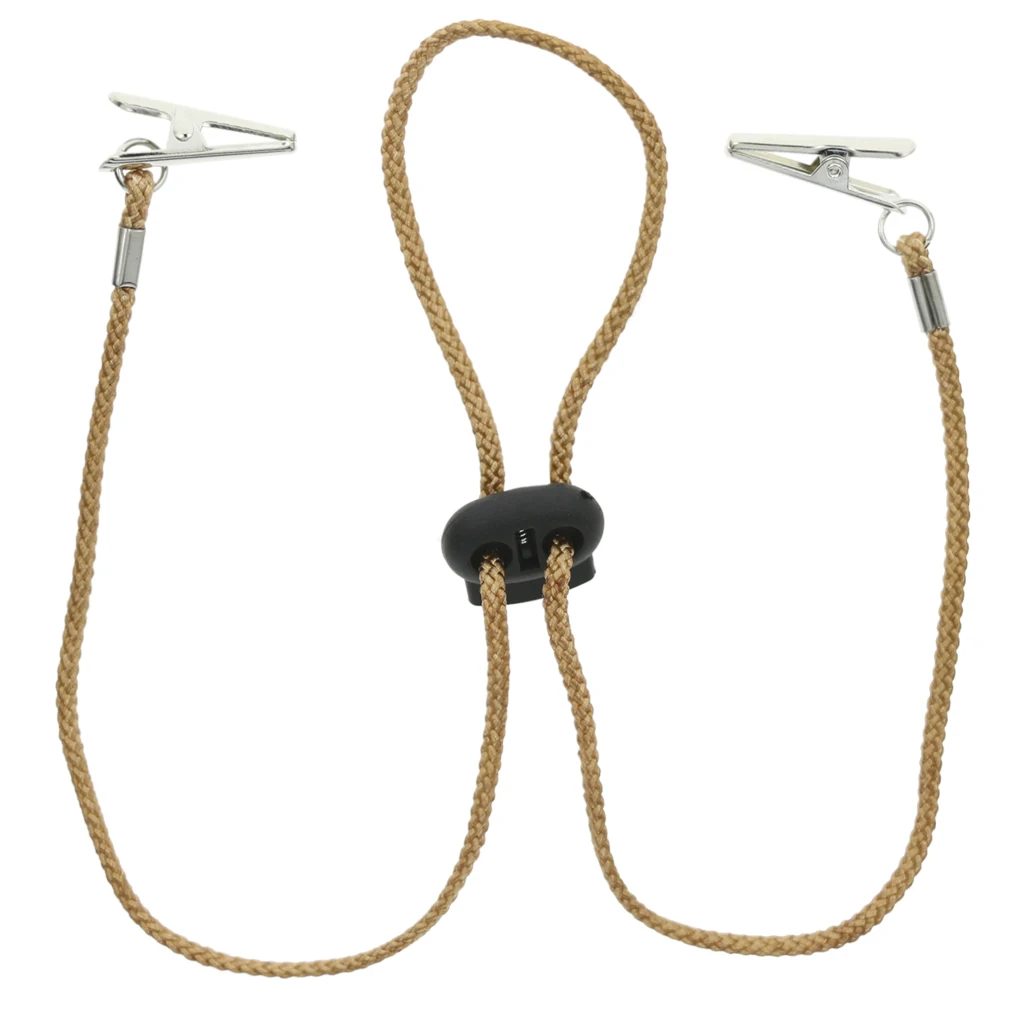 Beige Polyester Servet Houder Bib Clips Ketting Krokodil Clips 62Cm