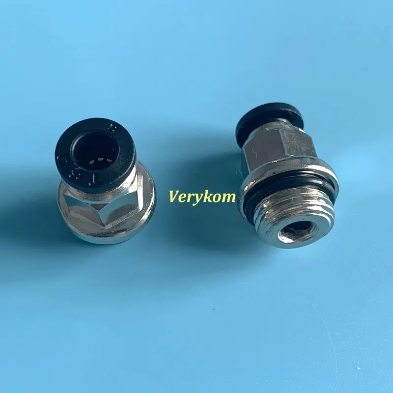 10X Verykom Pneumatic Male Straight Air Fittings 6mm 8mm 10mm Tube Push In 1/8 1/4 G Thread With Seal Ring POC PC6-02 PC8-01 M5