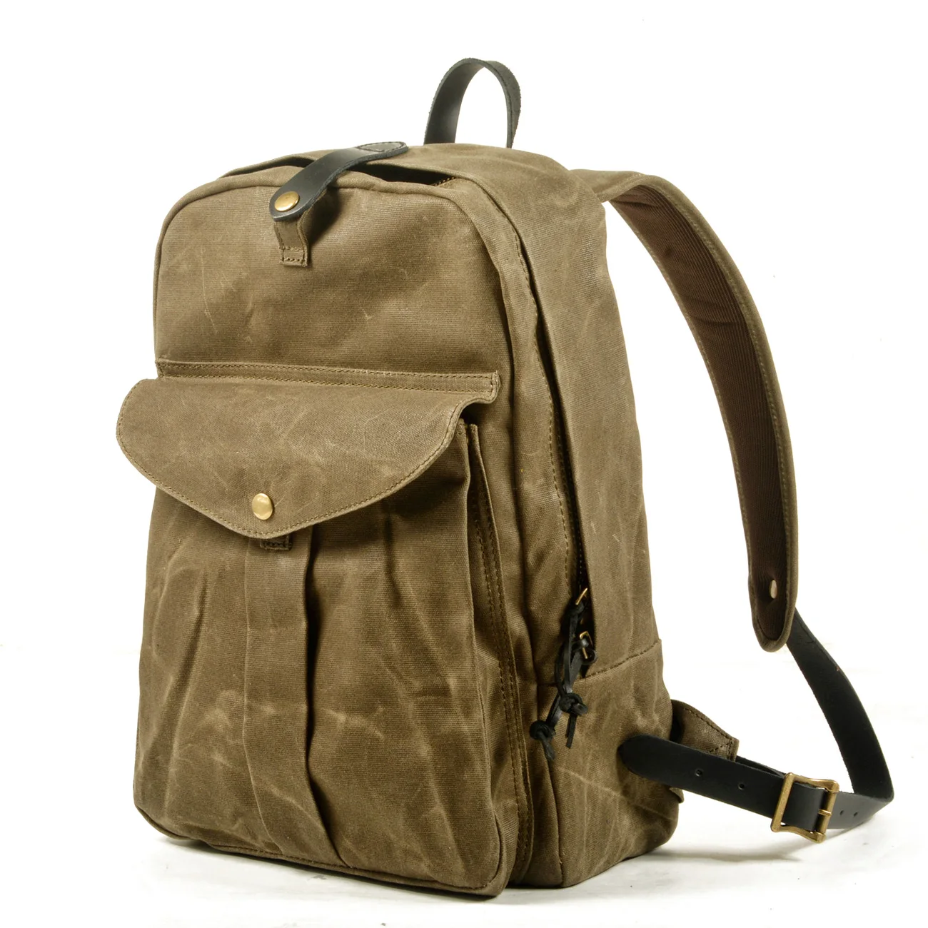 American Retro Waterproof Oil Wax Canvas Knapsack Unisex Computer Travel School Bag Outdoor Mountaineering Bag Hiking Backpack