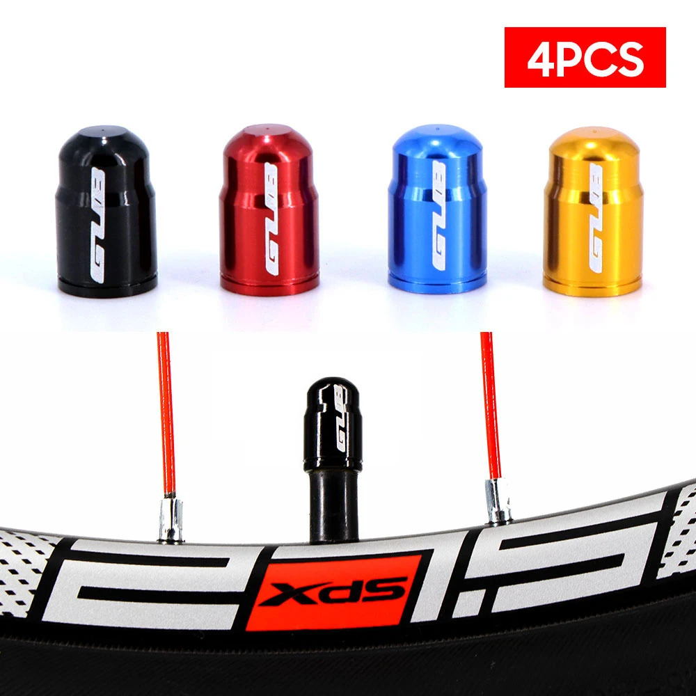 

GUB 4pcs Bike Wheel Tyre Cap Aluminum Bicycle Valve Cap MTB Road Cycling Motorcycle Tire Protector Schrader/Presta Accessories