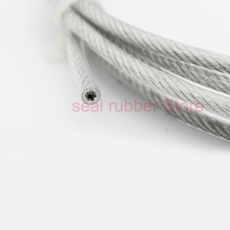 5 Meters PVC Coated Flexible Wire Rope soft Cable Transparent Stainless Steel Clothesline Diameter 1mm 1.5mm 2mm 3mm 4mm 5mm 6mm