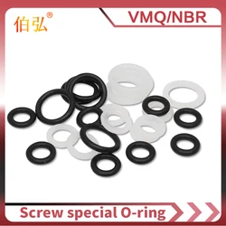 20pcs M3 M4 M5 M6 M7 M8 M9 M10 White Silicon Black NBR O-ring Seals Screw Washer Rubber Washer Gasket Ring Assortment Gaskets