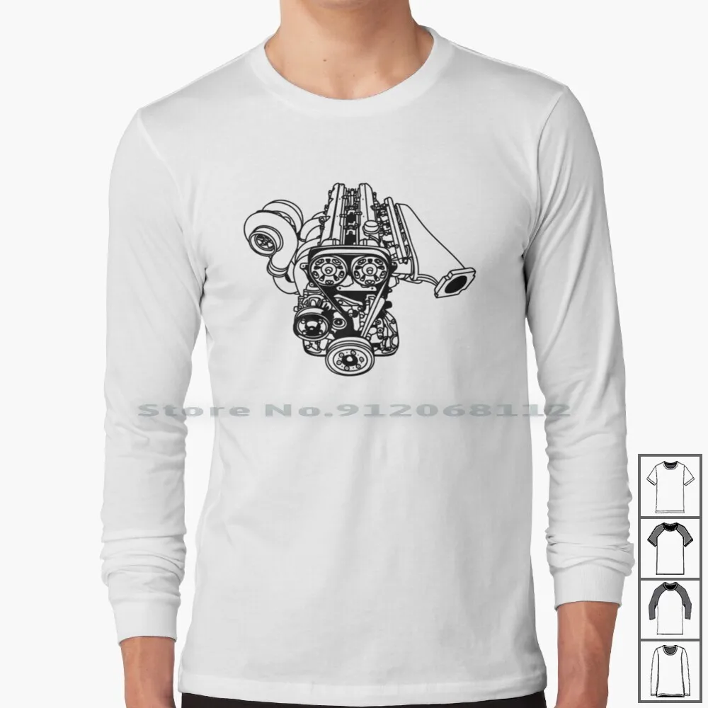 2jz-Gte футболка с длинным рукавом 2jz 2j Turbo Jdm Быстрый автомобильный Racecar Engine Japanese