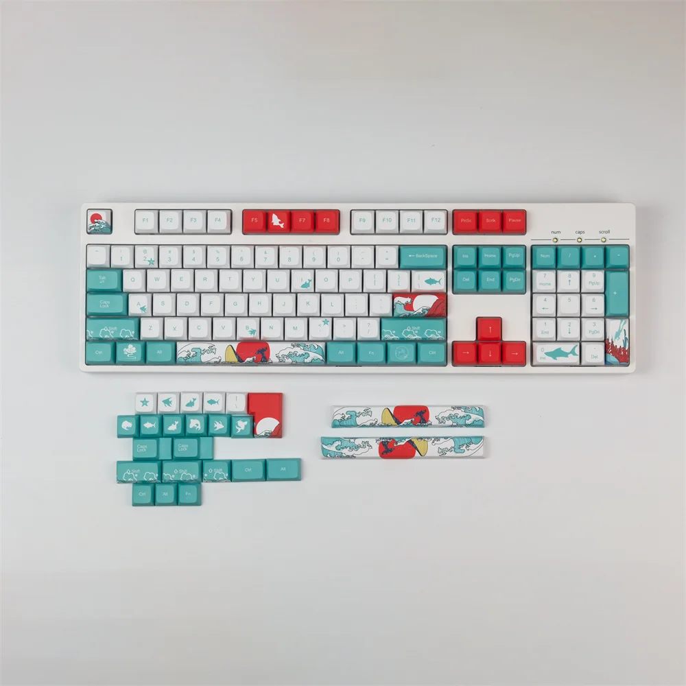 Полный коралловый море Keycap XDA профиль 5-сторонняя краска-подделка ANSI раскладки 128 клавиши для GH60 GK61 GK64 84 87 96 104 108 980