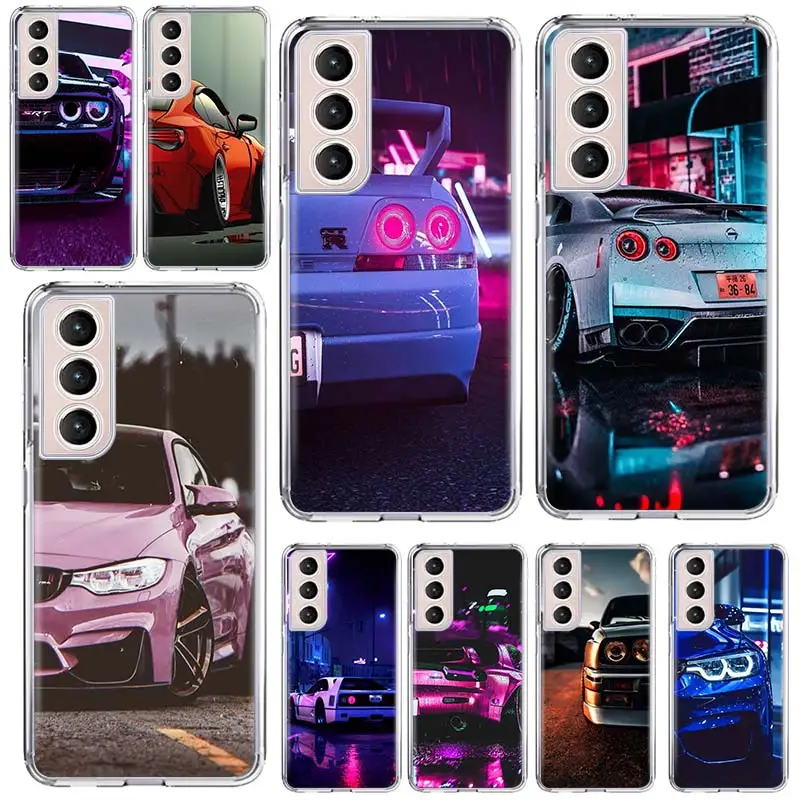 Luxury Sport Car Phone Case Shell For Samsung Galaxy S24 S23 S22 Ultra S21 Plus S20 FE S10 S10E S9 S8 + Cover Capa Funda