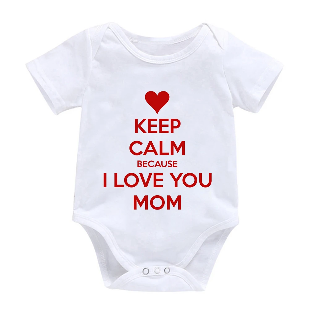 I LOVE YOU MOM Newborn Baby Girl Boy Clothes Aesthetic Fashion Harajuku Toddler Jumpsuits Soft Comfy Home Casual Ropa De Debe