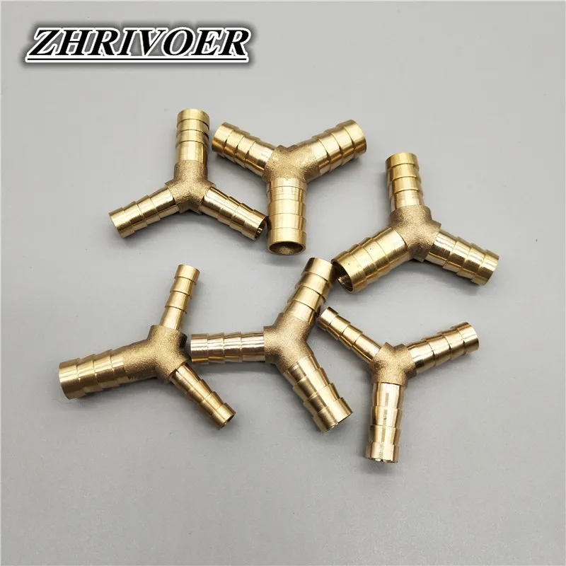 Редукторный шланг Y-типа, латунная зазубрина с зазубринами для труб, 4 мм, 5 мм, 6 мм, 8 мм, 10 мм, 12 мм