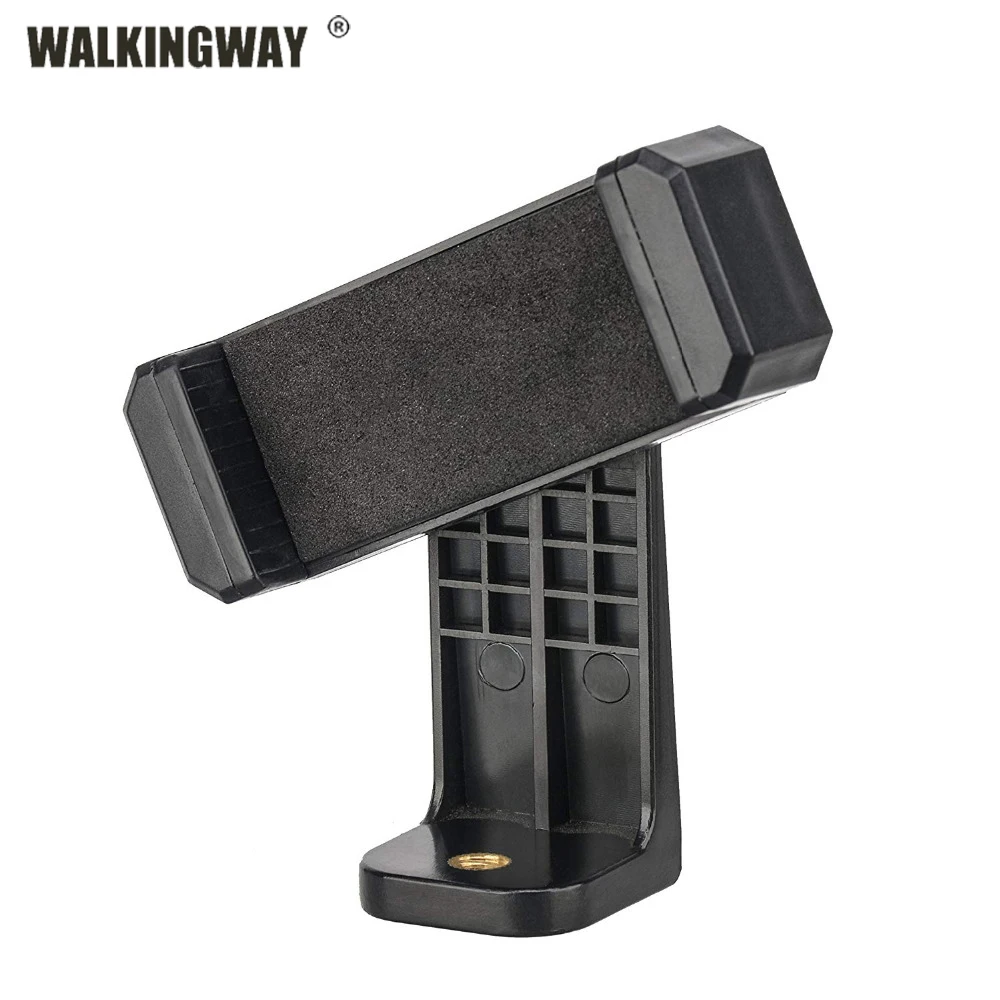 WALKINGWAY Adapter do montażu na statywie Uchwyt na telefon komórkowy Pionowy stojak 360 z otworem na śrubę 1/4 Regulowany zacisk do smartfonów