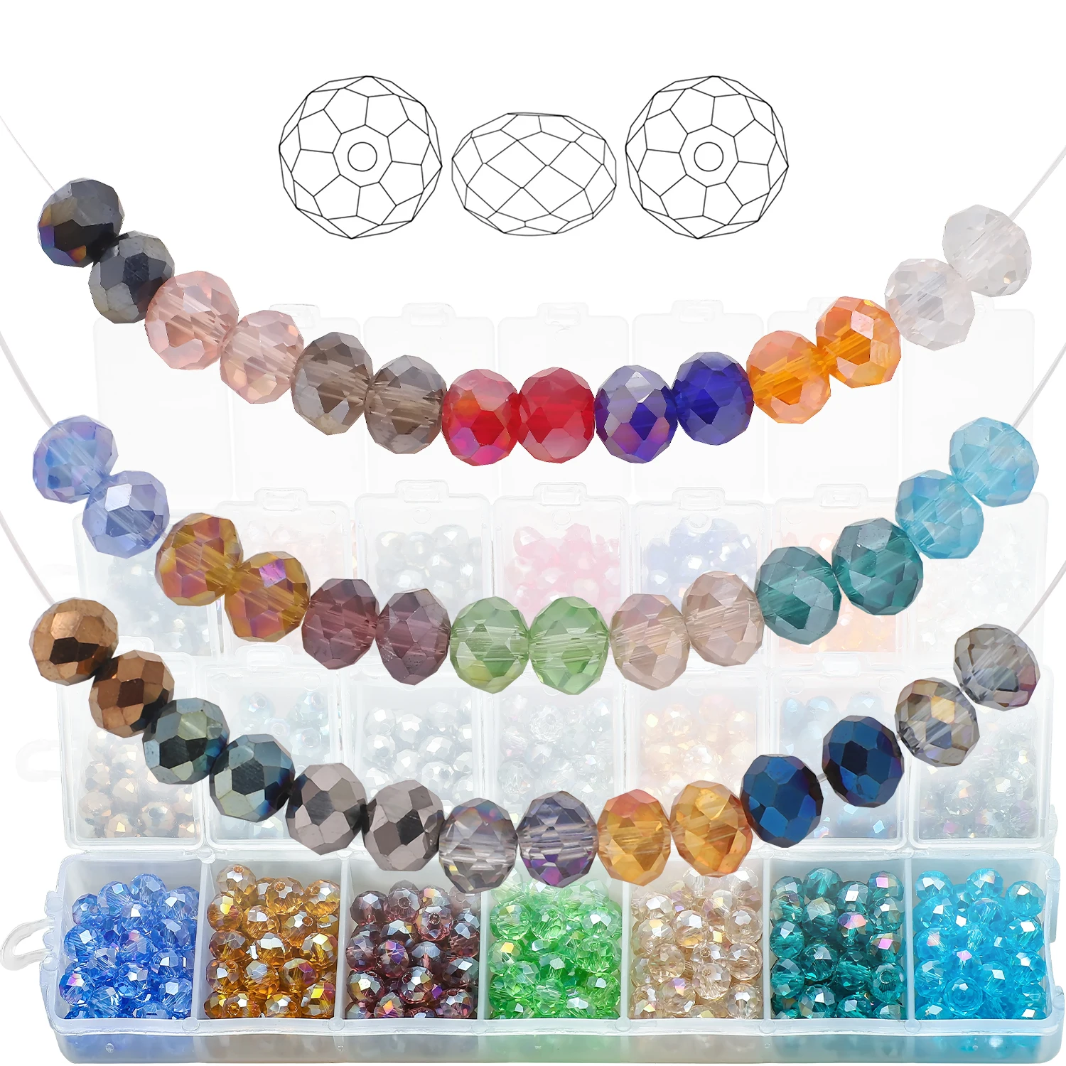 1050Pcs/Box Crystal…