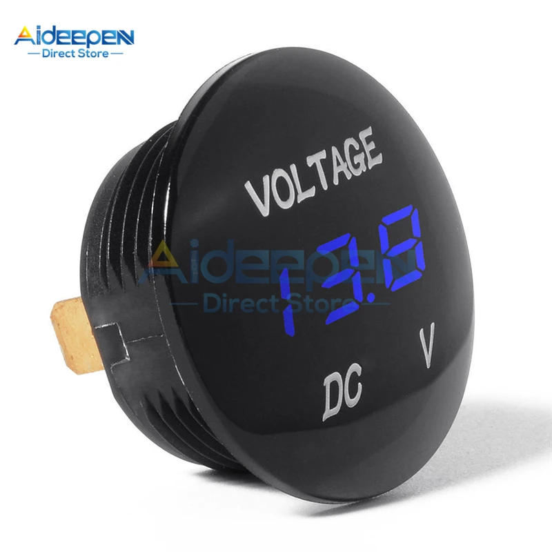 DC 5V-48V Waterproof LED Display Digital Voltmeter Car Motorcycle Voltage Meter Voltage Tester For Auto Battery 12V 24V 36V