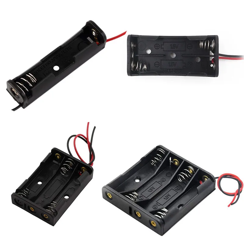 1pcs 1x 2x 3x 4x AAA Battery Box Case Holder With Wire Leads Battery Box Connecting Solder For 1-4pcs AAA Batteries