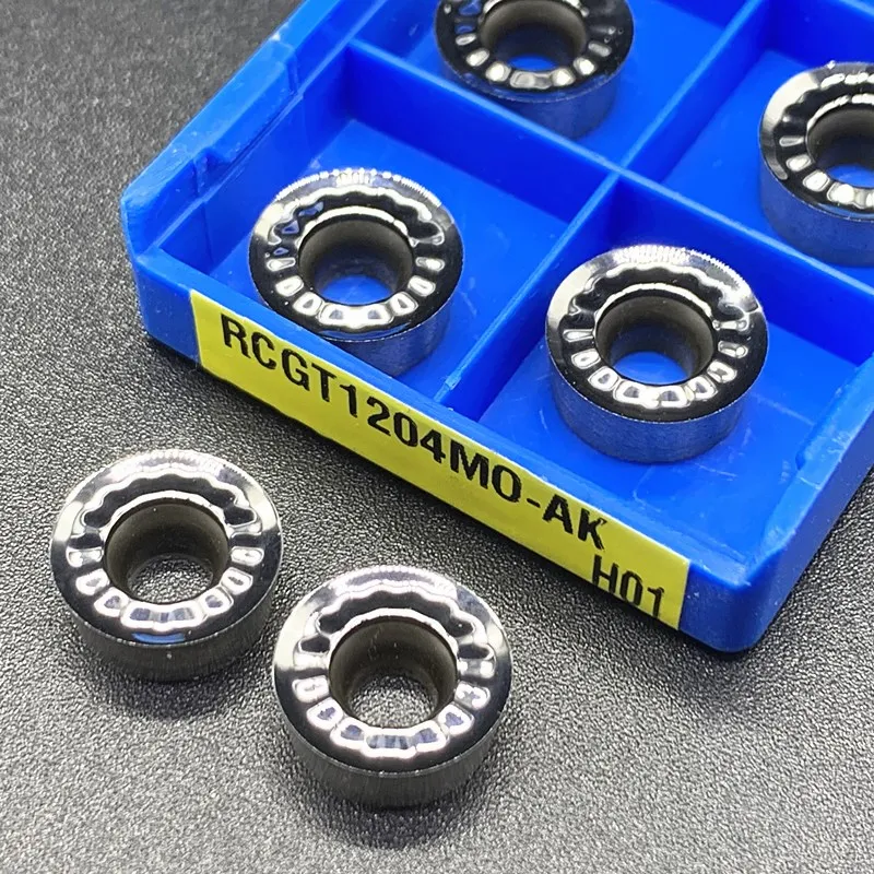 RCGT0803MO RCGT1003 RCGT1204 RCGT10T3 MO AK H01 Aluminum Turning Inserts RPGT Round Blade RCGT1003 Carbide cnc Lathe Cutter