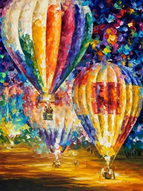 HOMFUN アート 5D Diy ダイヤモンド絵画「熱気球の空」ダイヤモンド