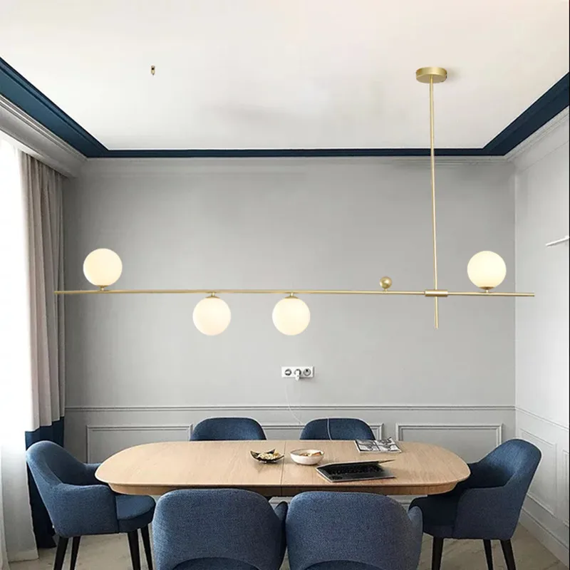 Glass bubble pendant light Modern Dinning Room gold light fixtures Art Decor Creative for living room led hanging lamp