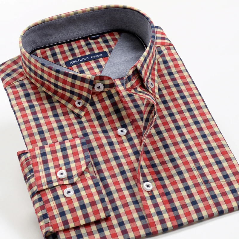 Camisa a cuadros de manga larga para hombre, 100% algodón, ropa de marca, talla grande, 8XL, 9XL, 10XL, 11XL, 12XL, novedad de otoño, 2024